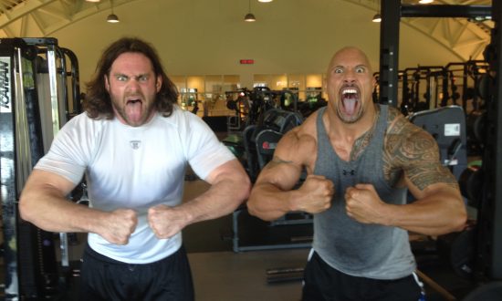 Evan Mathis and Dwayne Johnson (commons.wikimedia.org)