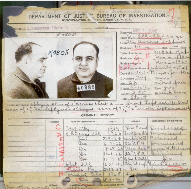 Al Caponeho záznam zločinov