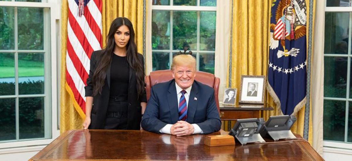Kim Kardashian a Donald Trump v prezidentskom paláci