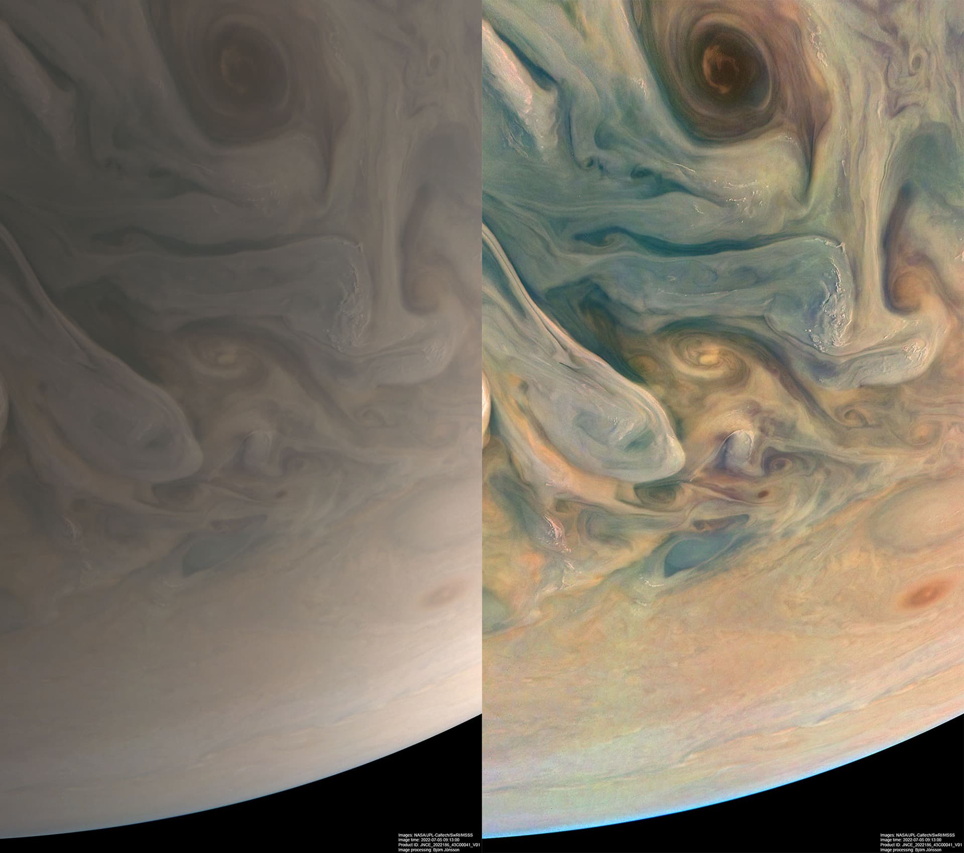 dva obrázky Jupiteru
