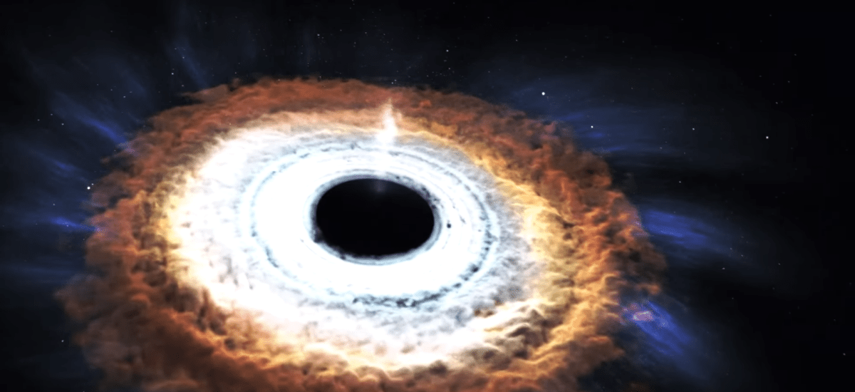 Čierna diera v animácii NASA
