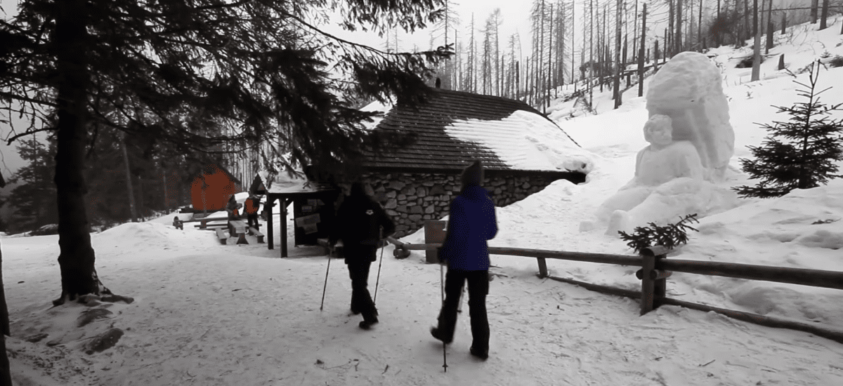 Zasnežená zimná príroda v okolí pri Rainereovej chate vo Vysokých Tatrách
