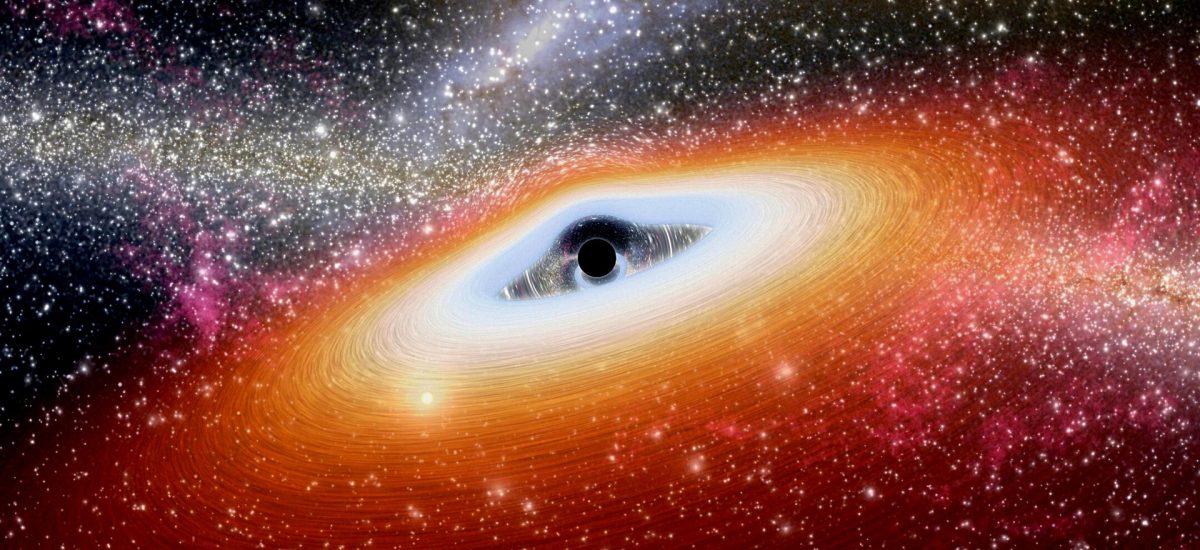 Zobrazená čierna diera vo vesmíre
